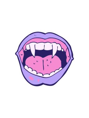 Karikatür vampir ağzının hareketli animasyonu.