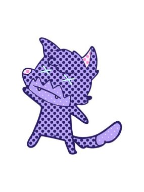 Çizgi film şaşı tilki tasarımının hareketli animasyonu