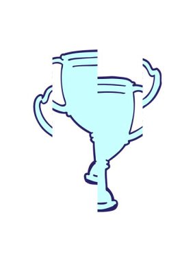 Çizgi film spor kupasının hareketli animasyonu