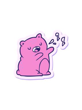 Şarkı söyleyen bir ayının çıkartmasının basınçlı animasyonu