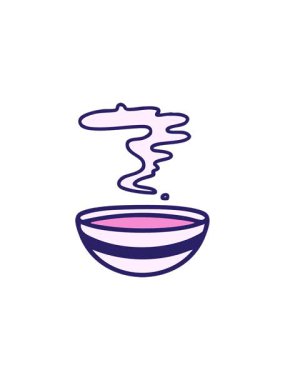 Buharı tüten Japon miso çorbası dizaynının canlandırma etkisi.