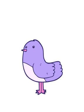 Çizgi film renkli parlak kuşun animasyonunu genişletiyor