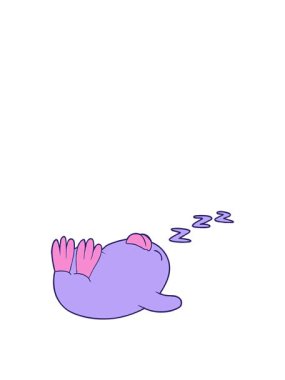 Uyan ve süzül uyuyan penguen animasyonu