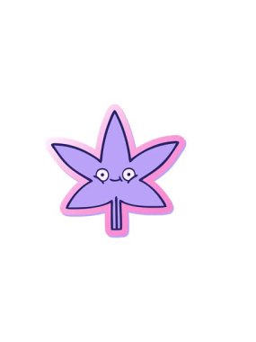 Bir marihuana yaprağının çıkartmasının yatay titreşimli animasyonu