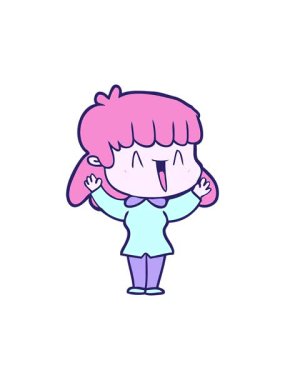 Kadın neon çizgi filminin dikkat çekici animasyonu