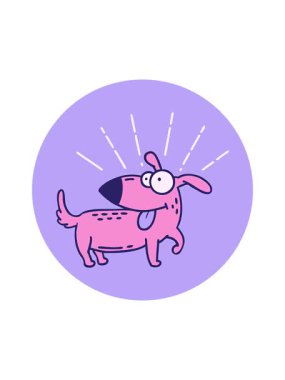 Dövme stili mutlu bir köpeğin animasyonunu yakalıyor.