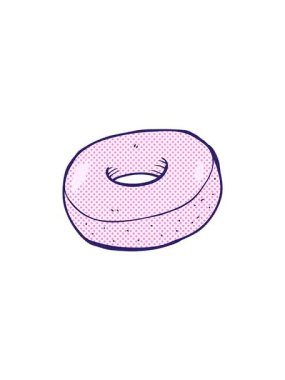 Çizgi film donutunun gösterişli satış animasyonu