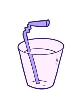 Çizgi film içeceğini samanla oynat.