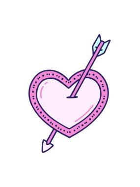 Okun ve kalbin geleneksel stiliyle dövmenin hareketli animasyonunu oynat