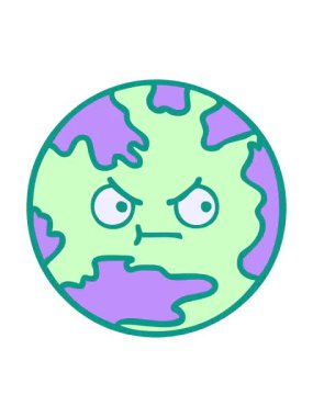 Pikselleştirme efekti parlak renkli şirin bir gezegenin çizgi filminin animasyonu