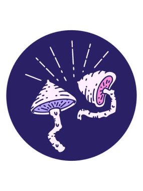 Dövme stili mantarların ikonunun canlandırma efekti