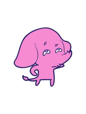 Anımsayan bir filin karikatürünün bölünme etkisi.