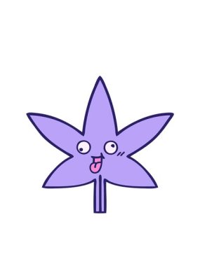 Yanıp sönen radyal çizgiler marihuana yaprağının sevimli çizgi filmlerinin animasyonu