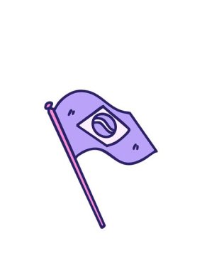 Neon Brezilya ulusal bayrağının dalgalanmasının animasyonu