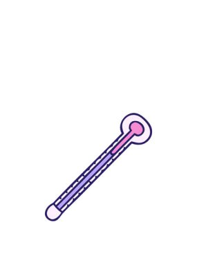 El hareketinin zıplama animasyonu çizilmiş tuhaf karikatür termometresi