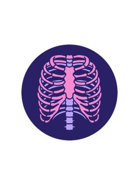 Bir göğüs kafesi tasarımının yıldız patlaması etkisi animasyonu