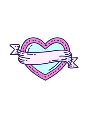 Dövmenin hareketli animasyonunu geleneksel kalp ve bayrak stilinde yapmak