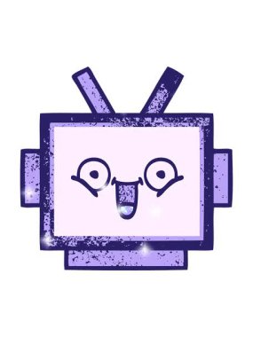 Bir robot kafasının retro grunge doku çizgi filminin ışıltı etkisi