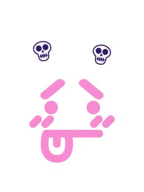 Utanç dolu yüz çizimlerinin kafatası animasyonları