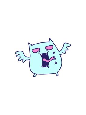 Şirin, korkunç kawaii yarasasının serbest satış animasyonu.