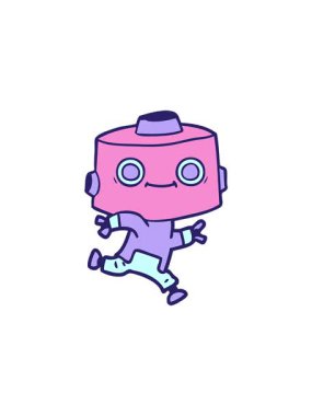 Çizgi film android görüntüsünün yıldız patlaması etkisi animasyonu