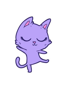 Sakin kedi çizgi filminin hareketli animasyonu