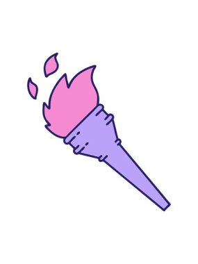 Yanan bir meşalenin ikonik dövme stili titreşimli animasyonu