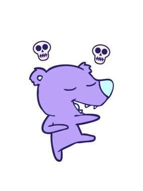 Ayı karikatürü animasyonunun dönen kafatasları