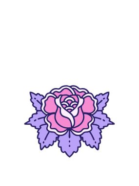 Bir gülün ikonik dövme imajının canlandırılması