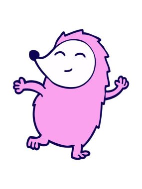 Çizgi film karalamalarının neon ışık efektleri mutlu kirpiler