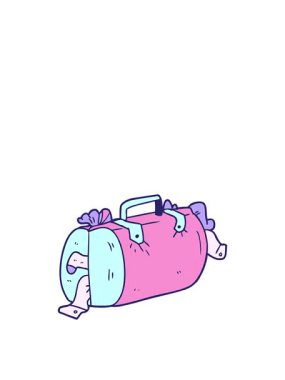 Çizgi film bagajının zıplama hareketi