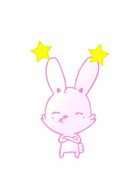 dönen yıldızlar meraklı tavşan çiziminin animasyonu