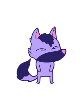 Çizgi film kurtlarının somurtmasının radyoaktif parlayan animasyonu