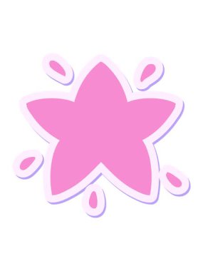 Parlak karikatür yıldız çıkartmasının basınçlı animasyonu