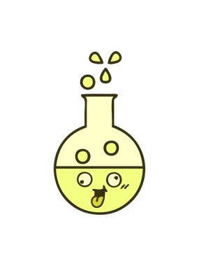 Test tüpünün sevimli çizgi filminin renk animasyonu değişiyor