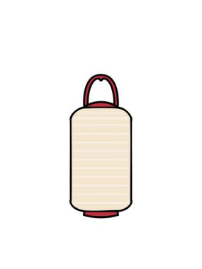 Yanıp sönen radyal çizgiler geleneksel Japon asılı kağıt fenerinin animasyonu