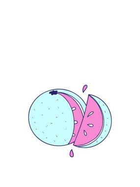 Çizgi film portakal diliminin zıplama hareketi