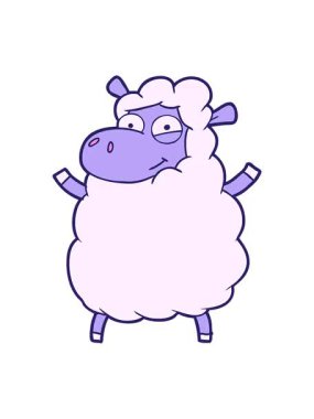 Çizgi film koyun karalamalarının efekt animasyonunu göster