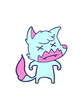 Ölü tilki çizgi film karakterinin radyoaktif parlayan animasyonu