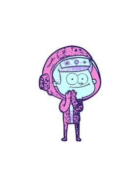 Mutlu bir astronot çizgi filminin hareketli animasyonu