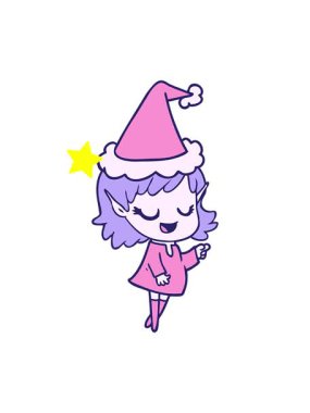 Parlayan yıldızlar, Noel Baba şapkası takan bir elf kızının çizdiği çizimin animasyonunu etkiler.