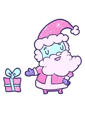 Şimdiki Noel Baba çizgi filminin titreşimli animasyonu