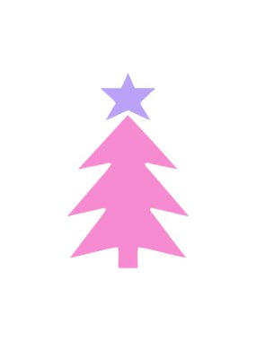 Bir yılbaşı ağacının düz renkli retro çizgi filminin basınçlı animasyonu