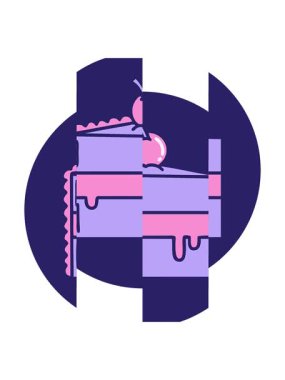 Çikolatalı pastanın bölünen hareketli animasyonu