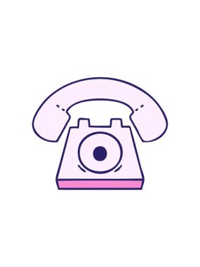 Kırmızı telefonun sevimli çizgi filmlerinin hareketli animasyonları.