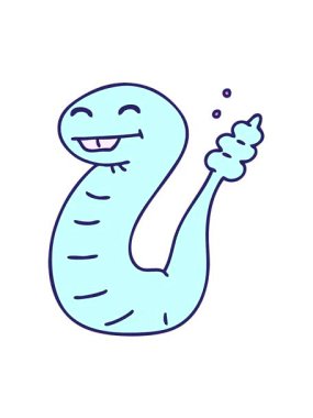 Mutlu bir yılanın hareketli çizgi filmini oynat.