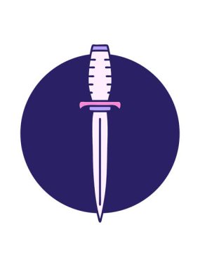 Bir hançerin dövmesel görüntüsünün hareketli animasyonu