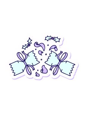 Garip bir el çizimi çizgi filmin neon ışık efekti animasyonu patlamış kraker.