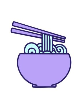 Büyük bir kase eriştenin yemek çubuğuyla yaptığı basınçlı animasyon