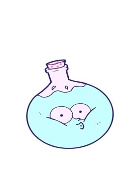 karikatür iksir çiziminin hareketli animasyonu